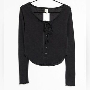 Free People Long sleeved top black NWT size M